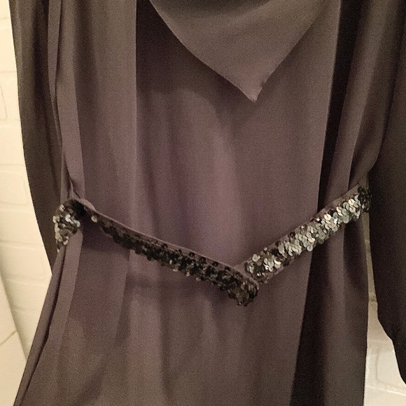 Gorgeous Vintage 50s Midi dress Sheer Dark romantic Fairy Sequin Art deco 9 - Picture 7 of 11